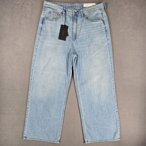 Rag & Bone Lori Mid Rise Crop Jeans Womens 30 Light Wash Wide Leg Denim Relaxed